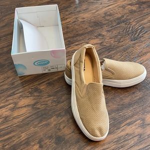 Tan slip ons